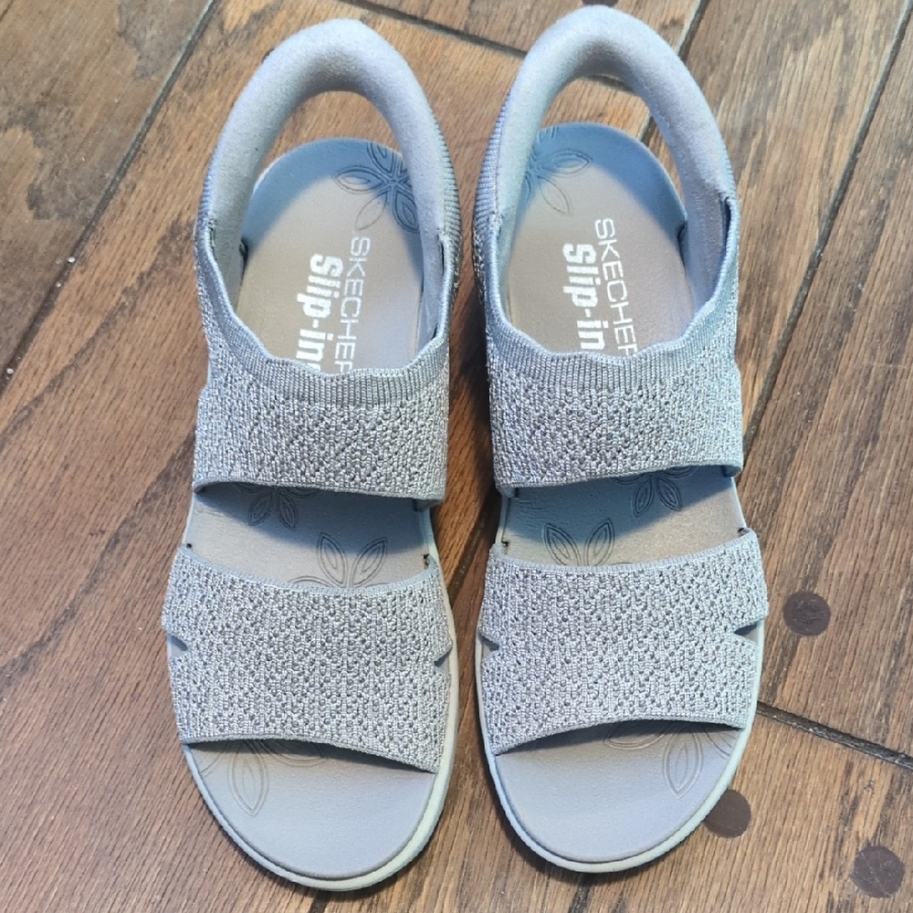 Skechers Gray Slip-On Sandals